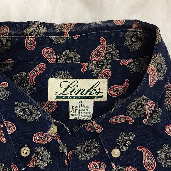 Vintage Button Don Shirt Paisley Links Edition EUC - Picture 2 of 4
